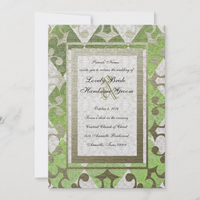 Convite Casamento medieval Dourado Rico Harlequin (Frente)