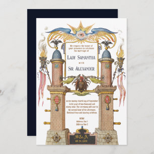 Convite Casamento Medieval Esoteric Renaissance Manuscript