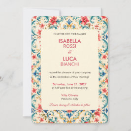 Convite Casamento Mediterrâneo | Azulejo Italiano 