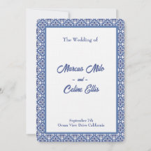 Casamento Mediterrâneo Costeiro Azul e Branco