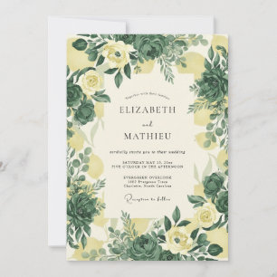 Convite Casamento Mediterrâneo Deslumbrante Amarelo