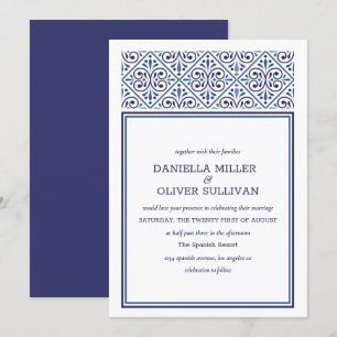 Convite Casamento mediterrâneo do quadro espanhol do