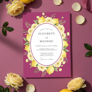 Convite Casamento Mediterrâneo Exuberante Magenta