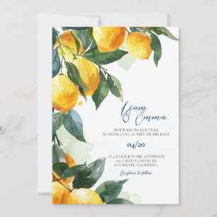Convite Casamento Mediterrâneo Grego com Limão