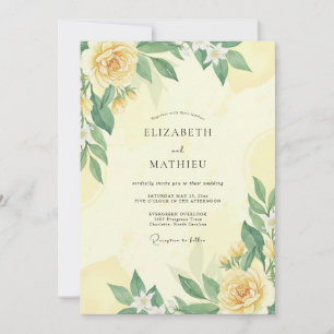 Convite Casamento Mediterrâneo Jubiloso Amarelo