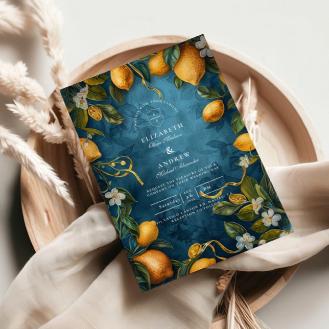 Convite Casamento Mediterrâneo Lemon Bliss (Criador carregado)