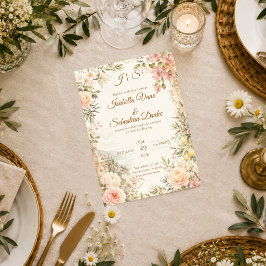 Convite Casamento Mediterrâneo Romântico