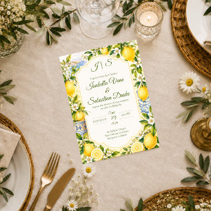 Convite Casamento Mediterrâneo Romântico