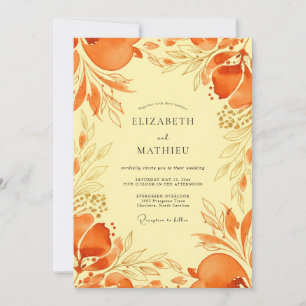 Convite Casamento Mediterrâneo Vibrante Laranja
