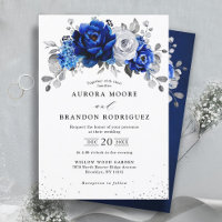 Casamento Metálico Real Azul De Prata Branca Em