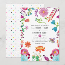 Casamento Mexicano Fiesta Floral Aquarela Colorida