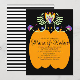 Convite Casamento Mexicano Folclore Floral | Abóbora de Ha