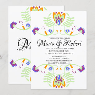 Convite Casamento Mexicano Folclórico Floral   Casamentos 