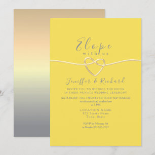 Convite Casamento Micro Amarelo e Cinza