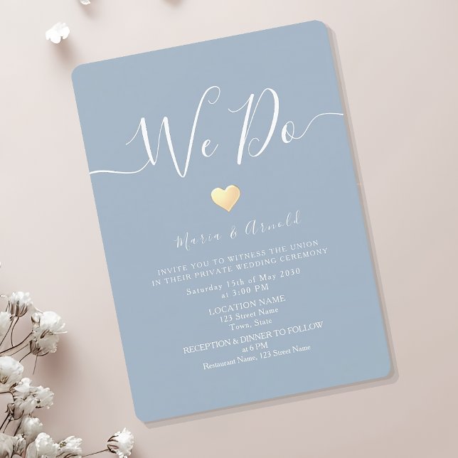Convite Casamento Micro Azul Empoeirado (Criador carregado)