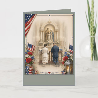 Convite Casamento Militar Católico Americano Personalizado