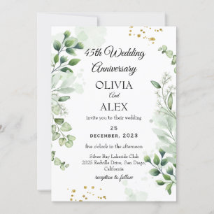 Convite Casamento Minimal Boho Greenery Aniversário