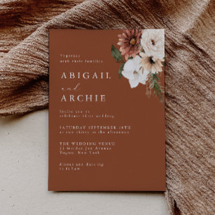 Convite Casamento Minimal Boho Terracotta