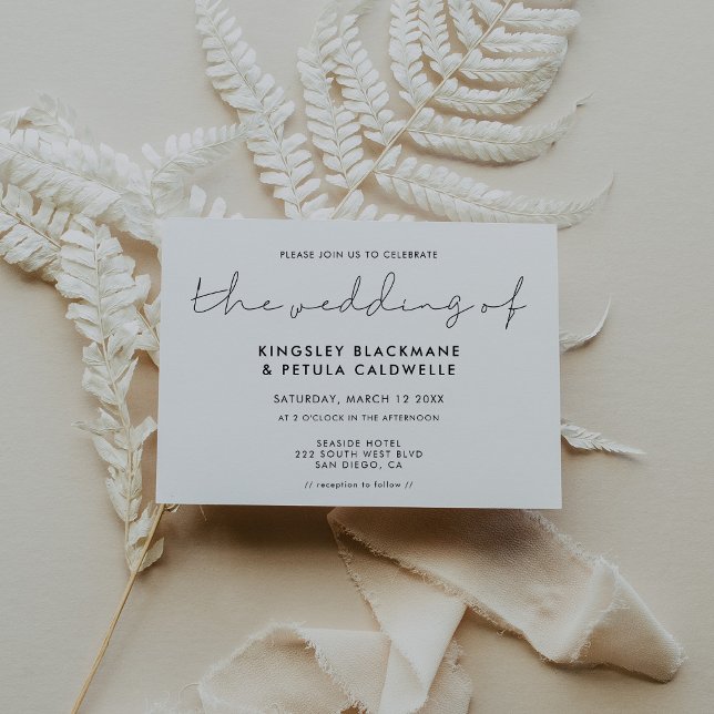 Convite Casamento minimalista à mão (Minimalist handwritten wedding invitation)