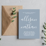 Convite Casamento Minimalista Azul Dusty Simplicity 1<br><div class="desc">Este simples e maravilhoso convite de casamento é perfeito para o minimalista de todos nós! Por favor,  entre em contato comigo se você quiser ajuda para personalizar a parte de texto deste convite para casamento.</div>