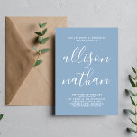 Convite Casamento Minimalista Azul-Glaciar 1 Verdadeira Si<br><div class="desc">Este simples e maravilhoso convite de casamento é perfeito para o minimalista de todos nós! Por favor,  entre em contato comigo se você quiser ajuda para personalizar a parte de texto deste convite para casamento.</div>