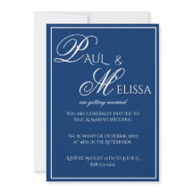 Casamento Minimalista Azul Marinho e Branco
