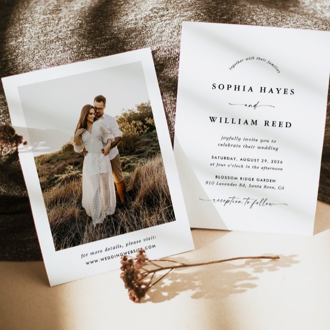 Convite Casamento Minimalista Boho (Criador carregado)
