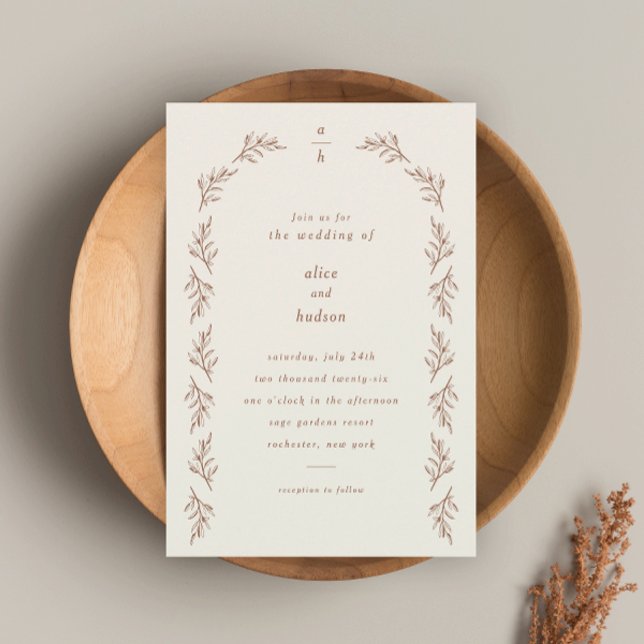 Convite Casamento Minimalista Boho Arco Terracota (Criador carregado)