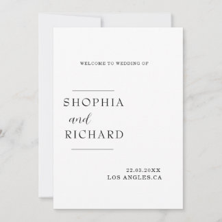 Convite Casamento Minimalista Branco e Preto