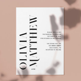 Convite Casamento minimalista branco preto + detalhes QR