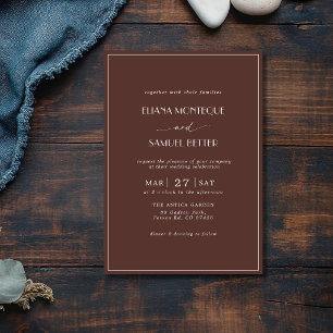 Convite Casamento Minimalista Chocolate Dinheiro Antigo Fr