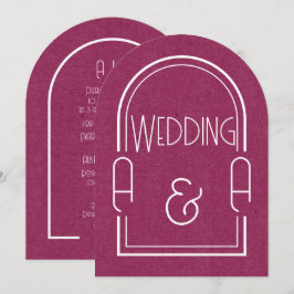 Convite Casamento Minimalista com Arco Burgundy e Branco