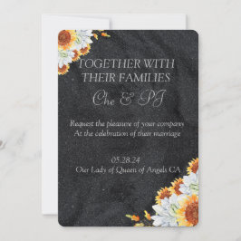 Convite Casamento Minimalista com Floral Preto