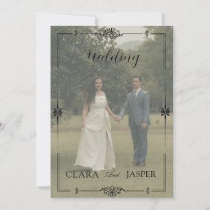 Convite Casamento Minimalista com Foto Completa Limpo Mo