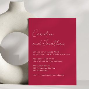 Convite Casamento Minimalista com Tipo de Máquina de Escre