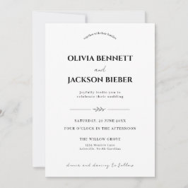 Convite Casamento Minimalista com Tipografia Moderna Elega