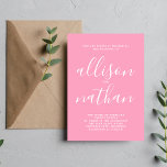 Convite Casamento Minimalista Cor-de-Rosa Balé Verdadeiro<br><div class="desc">Este simples e maravilhoso convite de casamento é perfeito para o minimalista de todos nós! Por favor,  entre em contato comigo se você quiser ajuda para personalizar a parte de texto deste convite para casamento.</div>