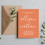 Convite Casamento Minimalista Coral Verdadeiro Simplicidad<br><div class="desc">Este simples e maravilhoso convite de casamento é perfeito para o minimalista de todos nós! Por favor,  entre em contato comigo se você quiser ajuda para personalizar a parte de texto deste convite para casamento.</div>