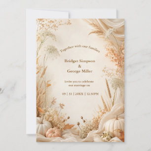 Convite Casamento minimalista cottagecore de Outono em Pra