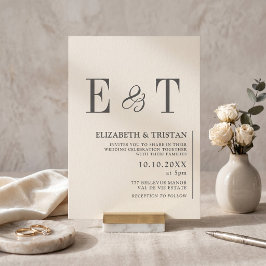 Convite Casamento Minimalista Creme Macio Elegante