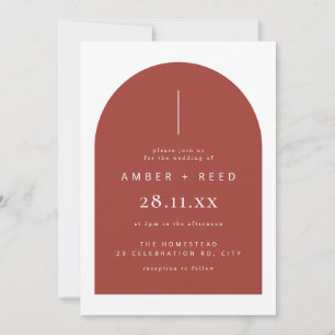 Convite Casamento Minimalista da Arca Moderna de Terracott