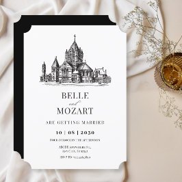 Convite Casamento minimalista da Igreja Vintage