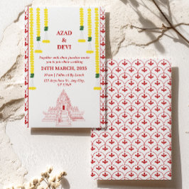 Convite Casamento Minimalista da Índia Meridional