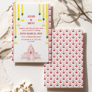 Convite Casamento Minimalista da Índia Meridional