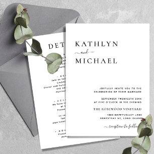 Convite Casamento Minimalista Da Tipografia Moderna