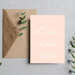 Convite Casamento Minimalista de Blush de Simplicidade Ver<br><div class="desc">Este simples e maravilhoso convite de casamento é perfeito para o minimalista de todos nós! Por favor,  entre em contato comigo se você quiser ajuda para personalizar a parte de texto deste convite para casamento.</div>