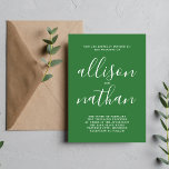 Convite Casamento Minimalista de campo 1 Simplicidade Verd<br><div class="desc">Este simples e maravilhoso convite de casamento é perfeito para o minimalista de todos nós! Por favor,  entre em contato comigo se você quiser ajuda para personalizar a parte de texto deste convite para casamento.</div>