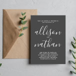 Convite Casamento Minimalista de Carvão 1 Verdadeiro<br><div class="desc">Este simples e maravilhoso convite de casamento é perfeito para o minimalista de todos nós! Por favor,  entre em contato comigo se você quiser ajuda para personalizar a parte de texto deste convite para casamento.</div>