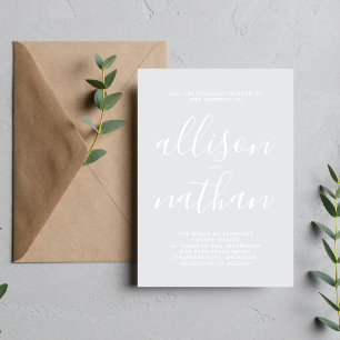 Convite Casamento Minimalista De Cinzas De Simplicidade Ve