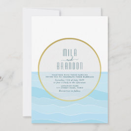 Convite Casamento Minimalista de Destino na Praia